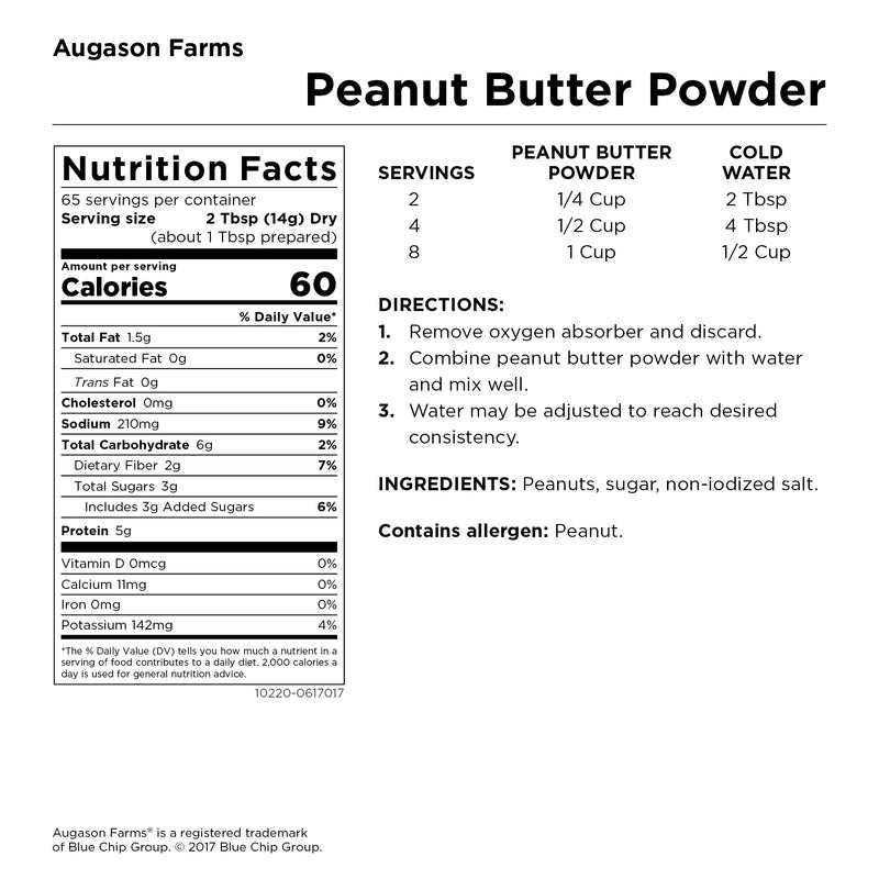 Peanut Butter Powder 2 Lbs No. 10 Can