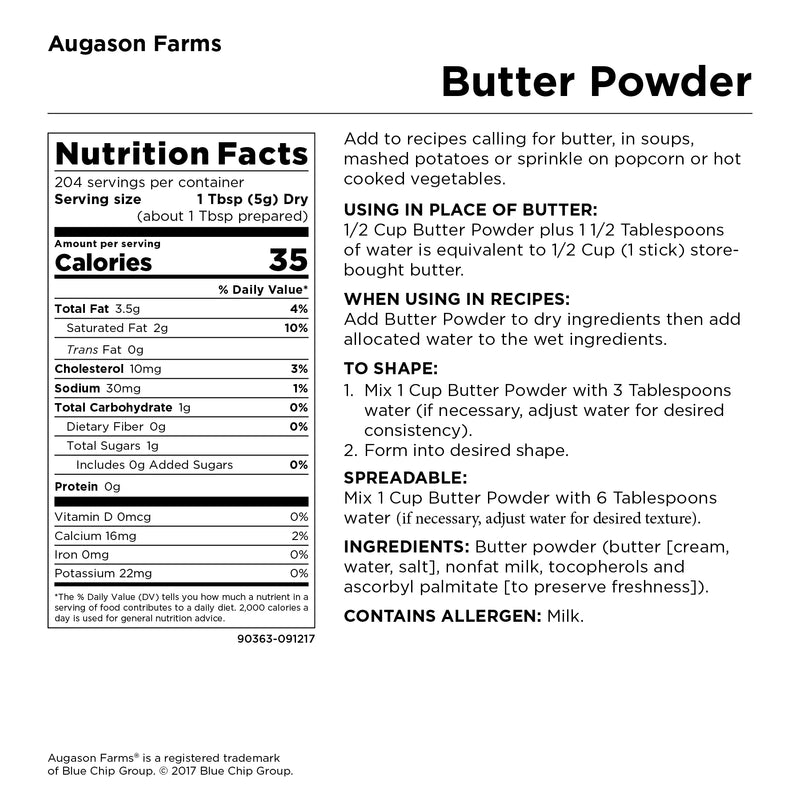 Butter Powder 2 Lbs 4 Oz No. 10 Can