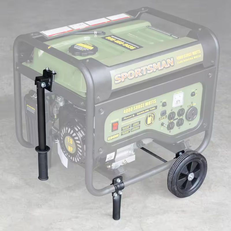 4,000-Watt/3,500-Watt Recoil Start Dual Fuel Powered Portable Generator with Protective Cover and Wheel Kit