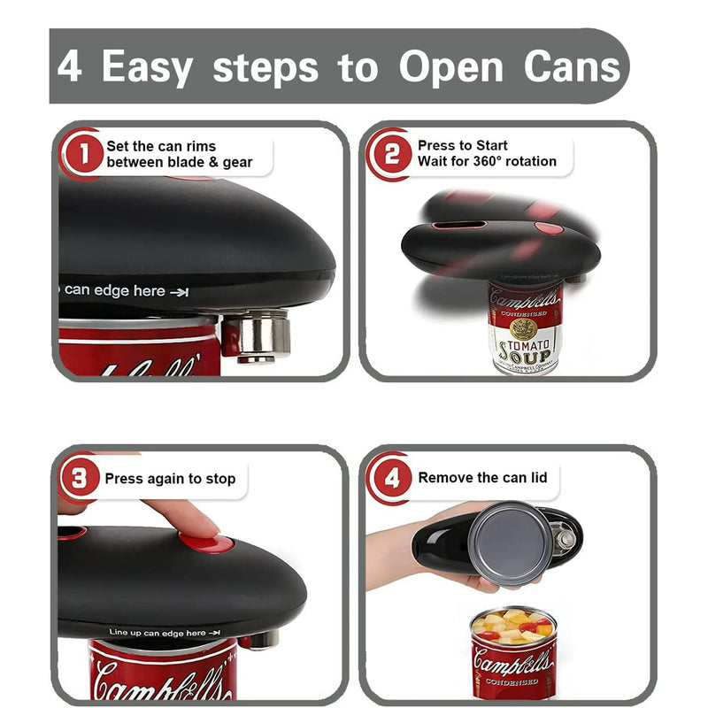 Electric Can Opener, No Sharp Edge,Auto Electric Can Opener,Open Your Cans with a Simple Push of Button - Automatic,Can Opener Electric for Seniors,Kitchen Auto Electric Can Opener，Home，Restaurant