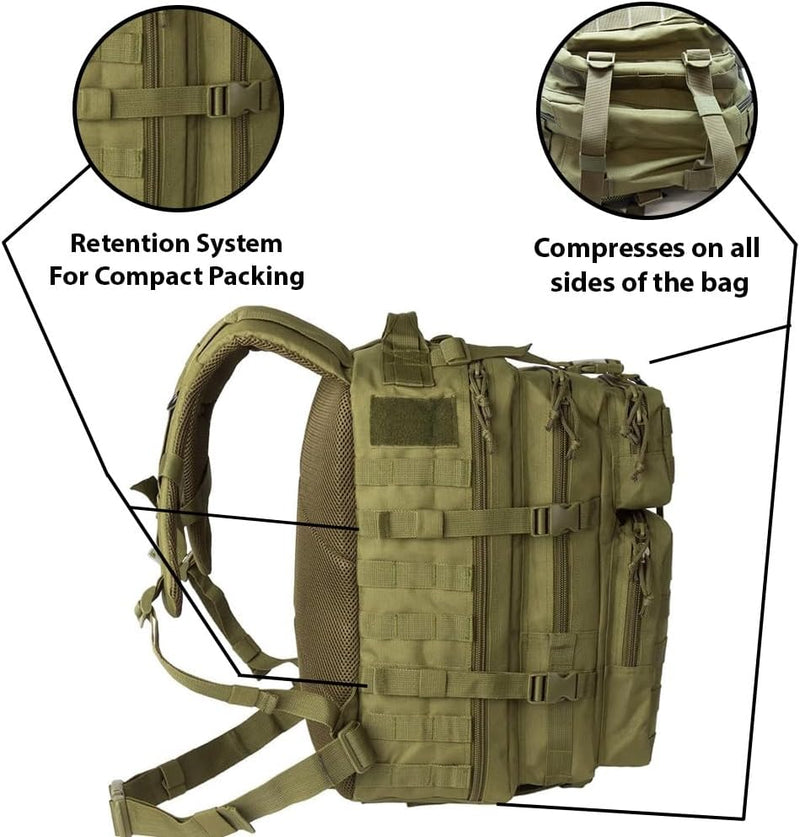 Bravo Laptop Backpack - Large Military Hiking Backpack 34L - Molle Hunting Backpack for Men - Waterproof Heavy-Duty Backpack - Tactical Rucksack Backpack - Hydration Pack Compatible (Olive Drab)