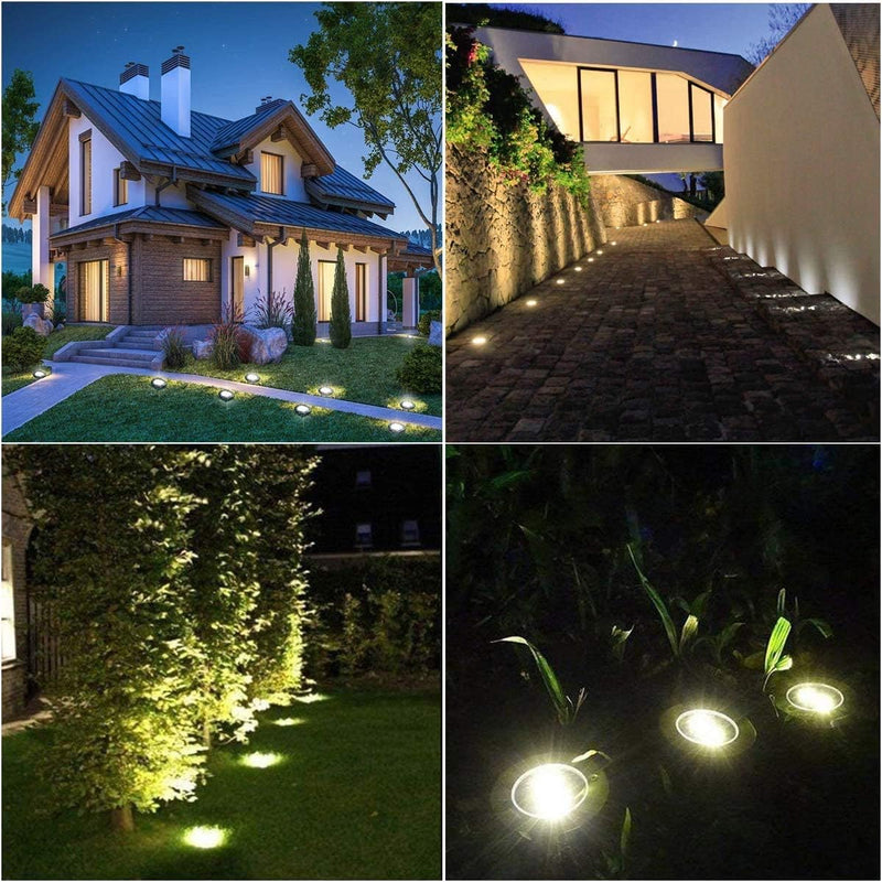 Solar Ground Lights, Waterproof Garden Upgraded Outdoor Bright In-Ground Landscape Lights for Pathway,Yard,Deck,Lawn,Patio,Walkway (12 Pack White Light)