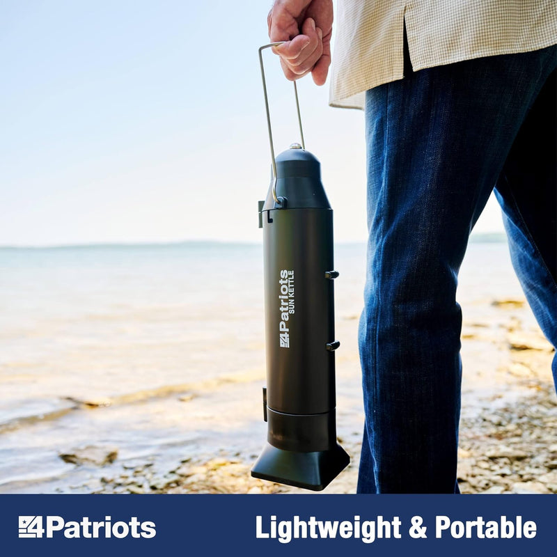 Sun Kettle Personal Water Heater: Portable Thermos Boils Water Using the Sun, Thermal Flask for Camping, Hunting, Backpacking & Survival, Solar Powered, Lightweight & Gas & Electricity Free