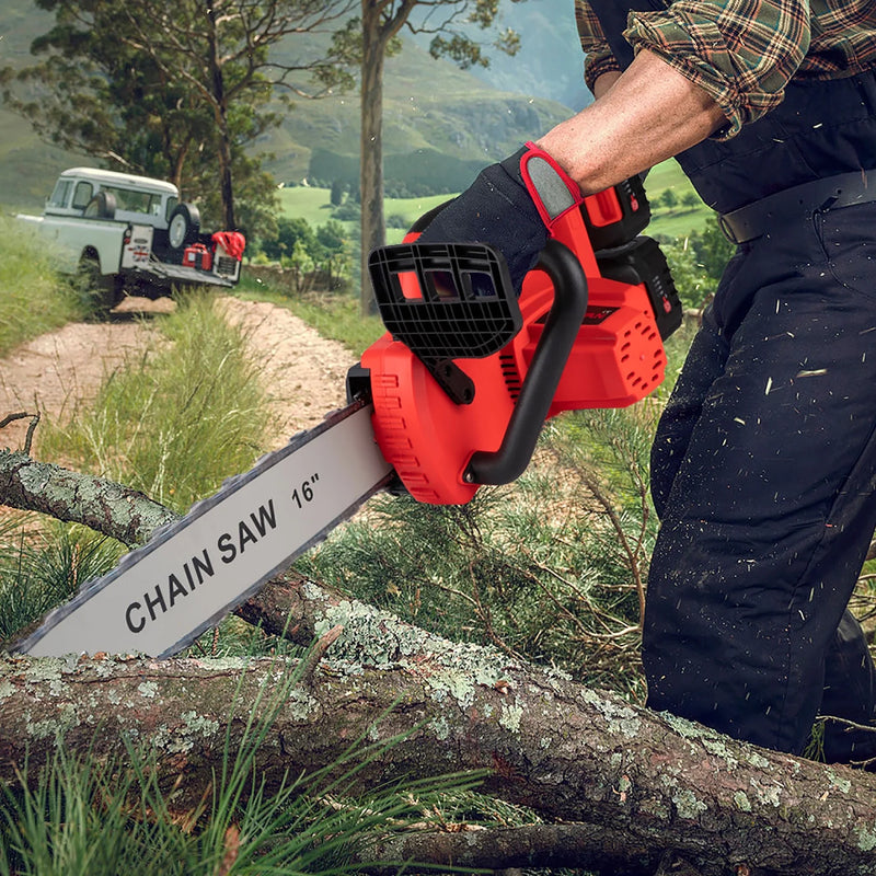 Cordless Chainsaw, 16 Inch Brushless Chain Saw Battery Powered Chainsaw with Battery and Charger