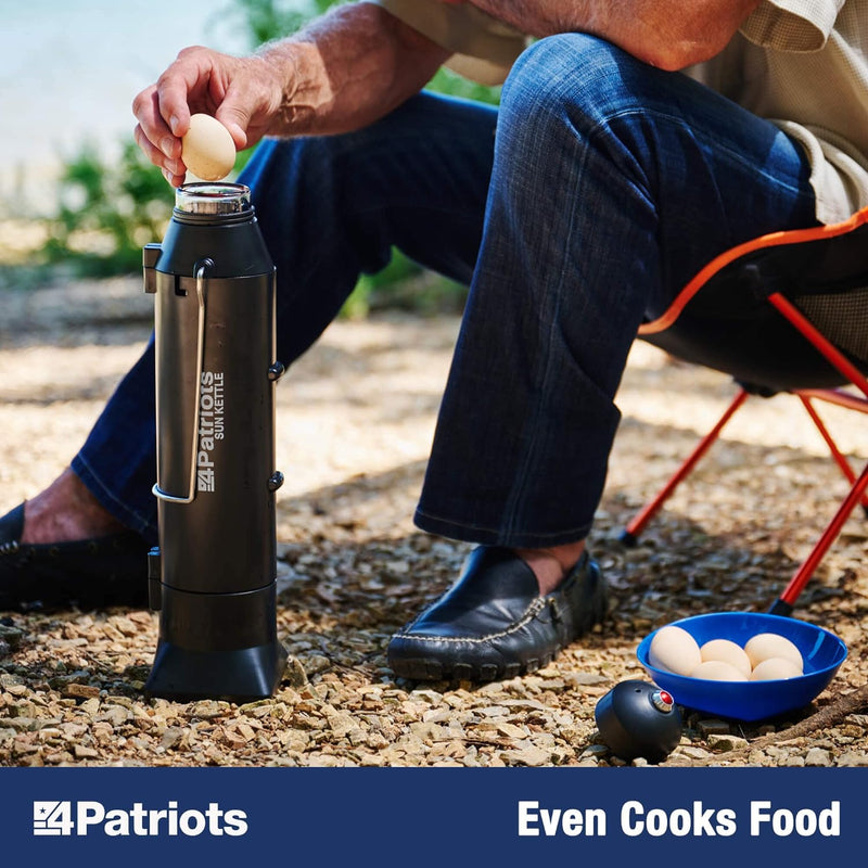 Sun Kettle Personal Water Heater: Portable Thermos Boils Water Using the Sun, Thermal Flask for Camping, Hunting, Backpacking & Survival, Solar Powered, Lightweight & Gas & Electricity Free