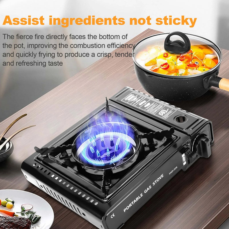 Portable Camping Stove, 1 Burner Butane Gas Stove with Carrying Case