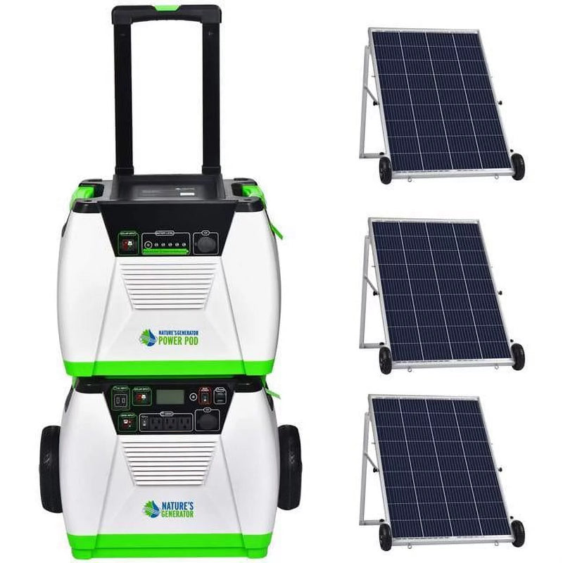 Nature'S Generator 1800W Portable Generator 2-WAYS (Solar Panels & Wind)- Platinum System