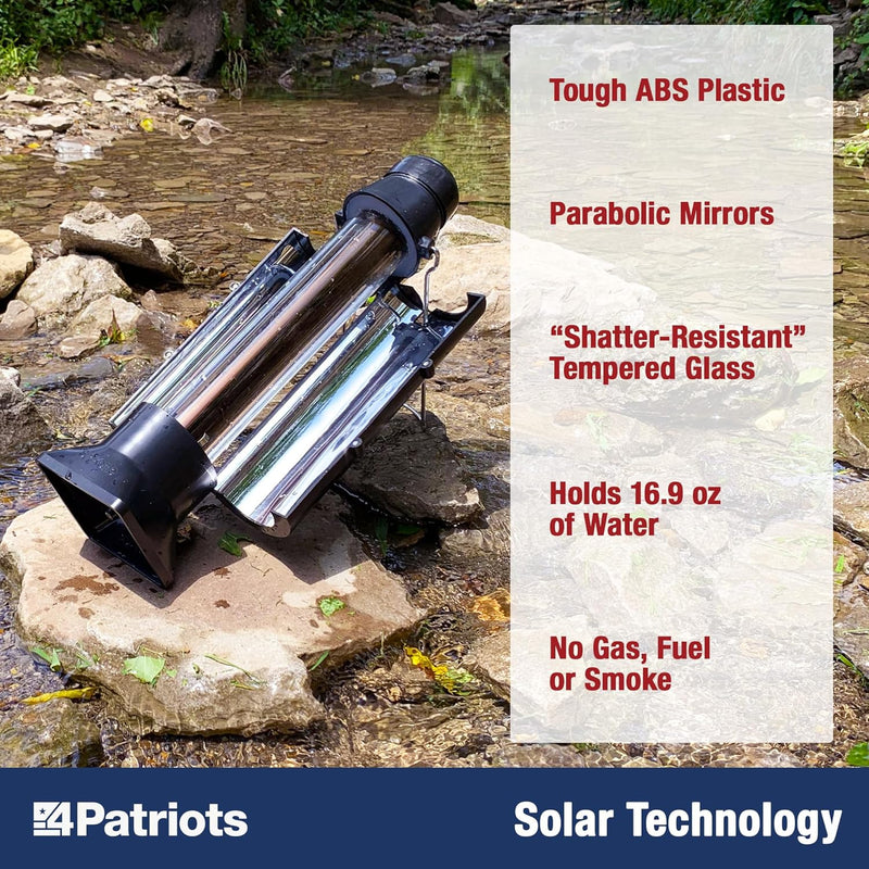 Sun Kettle Personal Water Heater: Portable Thermos Boils Water Using the Sun, Thermal Flask for Camping, Hunting, Backpacking & Survival, Solar Powered, Lightweight & Gas & Electricity Free