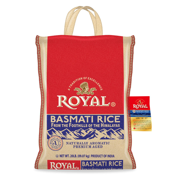 Authentic  Naturally Aged Long Grain Indian White Basmati Rice, 20 Lb. Bag SHTF/Stockpile/Bulk Rice/