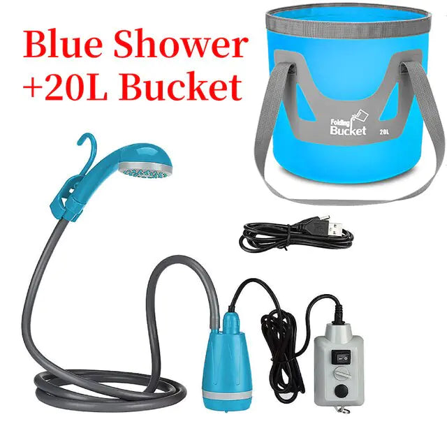 Rechargeable Outdoor Shower.