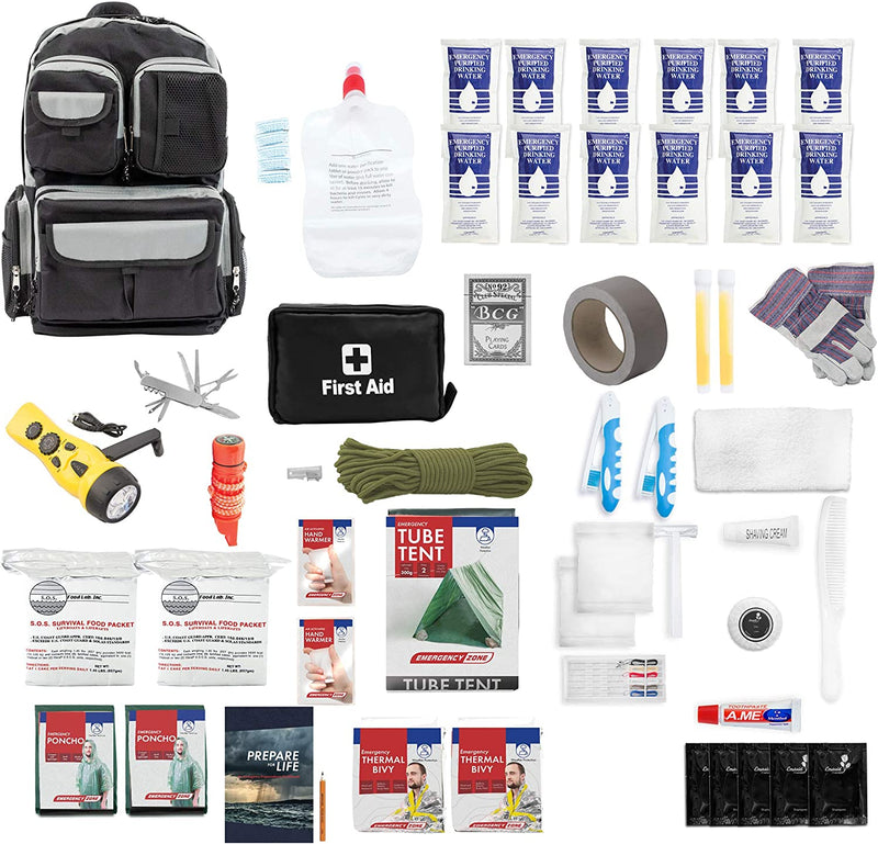 Urban Survival Bug-Out Bag/Go Bag and Disaster Survival Supplies for up to 6 People