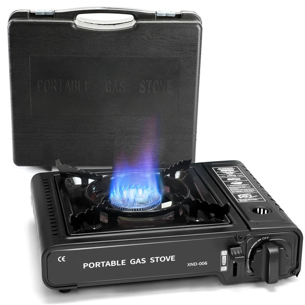 Portable Camping Stove, 1 Burner Butane Gas Stove with Carrying Case