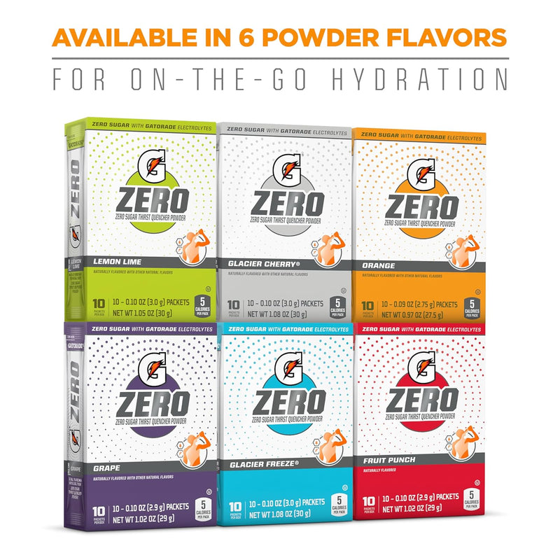 G Zero Powder, Orange, 0.10Oz Packets,(120 Counts) , Pack of 12