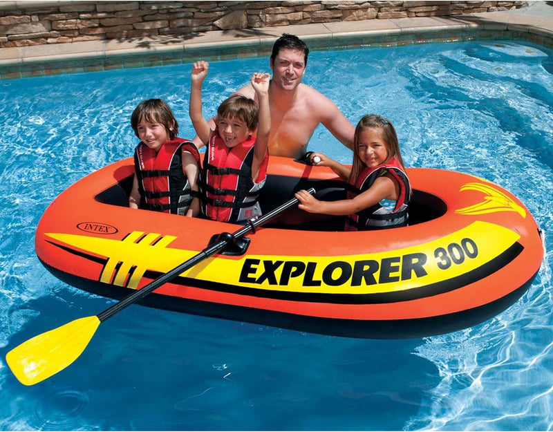 Explorer Inflatable Boat Series: Dual Air Chambers – Welded Oar Locks – Grab Handles – Bow Rope – Sporty Design