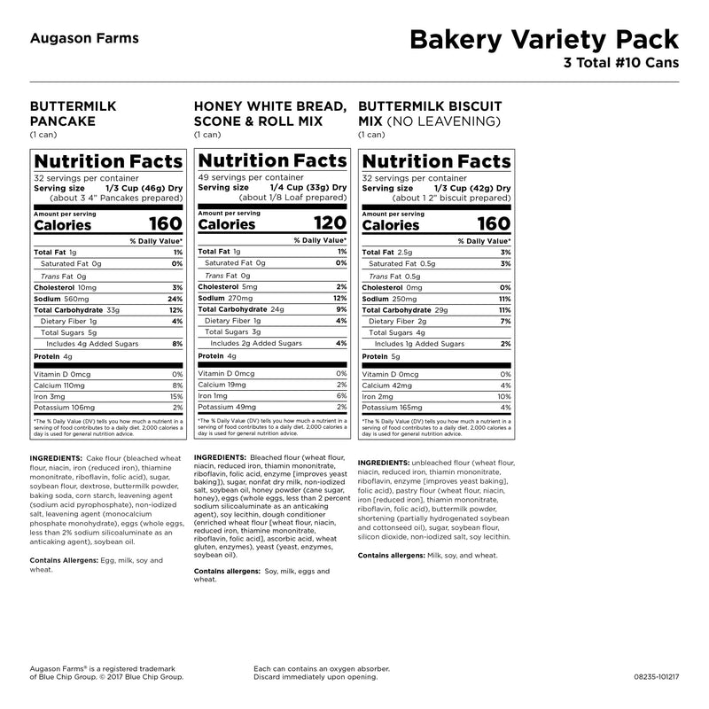 Bakery Food Storage Kit No. 10 Can 3-Pack