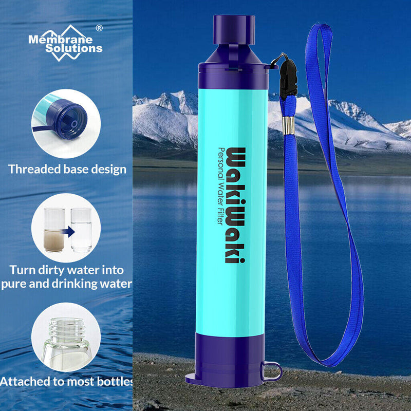 Water Filter Straw Orange,W/Carry Storage Case,Personal Portable Water Purifier