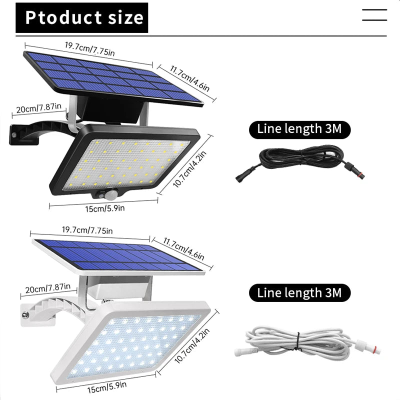 48 LEDs Solar Light, Super Bright, Adjustable, Waterproof for Outdoor Use