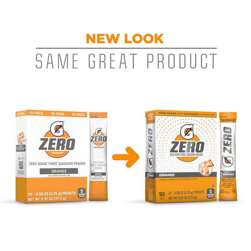 G Zero Powder, Orange, 0.10Oz Packets,(120 Counts) , Pack of 12