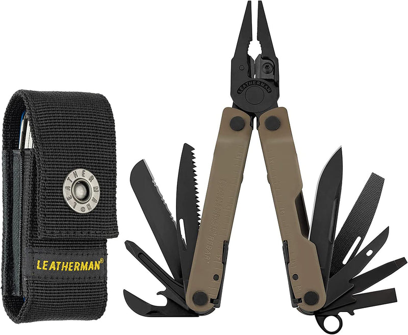 , Rebar Multitool with Premium Replaceable Wire Cutters and Saw, Coyote Tan with Nylon Sheath